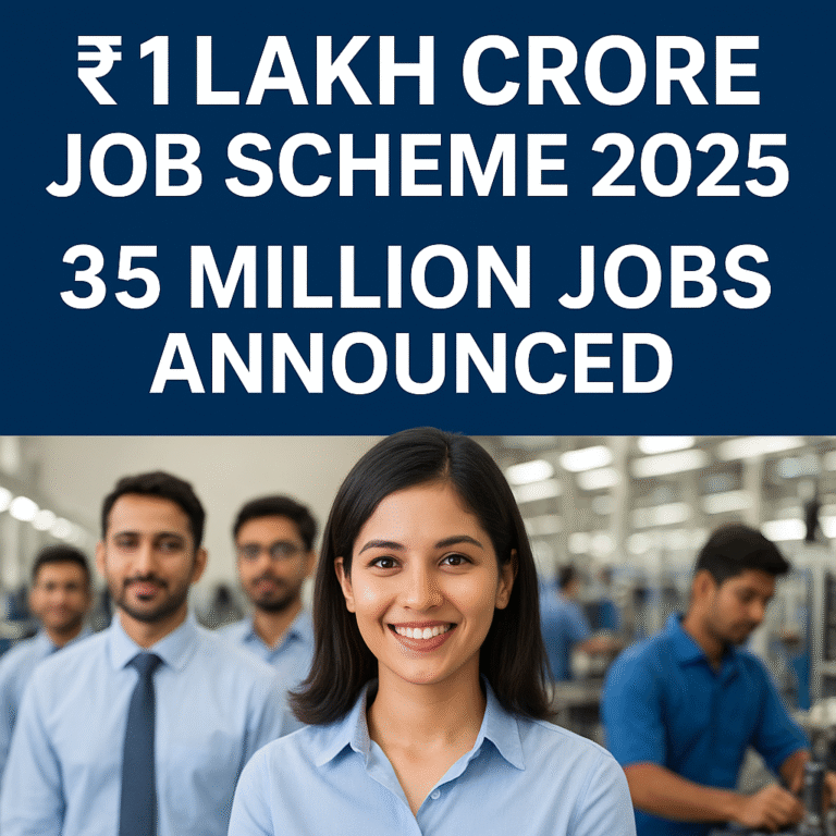 1 lakh crore job scheme 2025